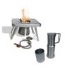 nCamp Portable Stainless Steel Outdoor Camping Stove and Gas Adapter Hose Bundle with Portable Stainless Steel Outdoor Camping Espresso Coffee Maker