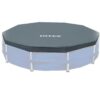 Intex 28031E 12 Foot Round Frame Set Easy Above Ground Swimming Pool Debris Cover with Tie-Down Ropes and Drain Holes, (Pool Sold Separately)