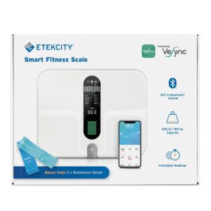 Smart Fitness Scale with Body Composition and Resistance Bands Black - Etekcity