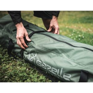 Gazelle GT400GR T4 Family 4 Person Capacity Portable Instant Pop Up Outdoor Shelter Camping Hub Tent with 2 Doors and 6 Windows, Green