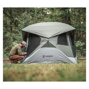 Gazelle GT400GR T4 Family 4 Person Capacity Portable Instant Pop Up Outdoor Shelter Camping Hub Tent with 2 Doors and 6 Windows, Green