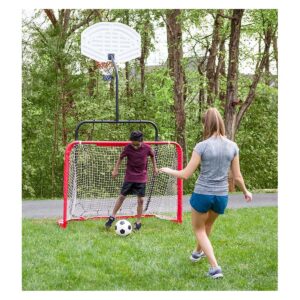 HearthSong - All-in-1 Outdoor Sports Set for Kids: Basketball, Baseball, Lacrosse, & Soccer