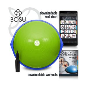 Bosu 72-10850 Home Gym Equipment The Original Balance Trainer 65 cm Diameter, Green and Blue