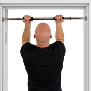 Mind Reader Metal Pull-Up Bar Upper Body Doorway Trainer with Easy Extender
