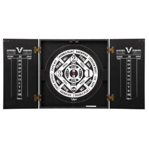 Viper Hideaway Steel Tip 2 in 1 Traditional & Baseball Dartboard Cabinet, Black