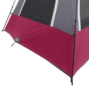 CORE Equipment Family Sized 12 Person 18 x 10 Feet Double Door Instant Cabin Tent with Room Dividers and Storage Pockets, Wine