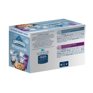 Blue Buffalo Wilderness Grain Free Wild Cuts Chicken & Beef Flavors Wet Dog Food Topper - 3oz/12ct Variety Pack