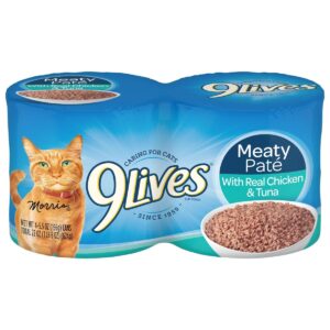 9Lives Meaty Paté with Real Chicken & Tuna Wet Cat Food - 5.5oz/4ct Pack