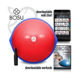 Bosu 72-10850 Home Gym Equipment The Original Balance Trainer 65 cm Diameter, Red and Blue