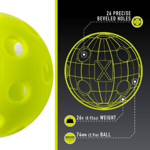 Franklin Sports 3pc X-26 Indoor Pickleballs - Optic