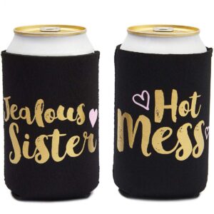 Blue Panda 12-Pack Bachelorette Party Can Cooler Sleeves, 12 Assorted Designs Insulated Beer Koozies Neoprene Holder Party Supplies