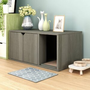 Way Basics Eco Cat Litter Box Enclosure - Gray Wood Grain