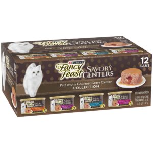 Purina Fancy Feast Savory Centers Paté Collection Gourmet Wet Cat Food - 3oz/12ct Variety Pack