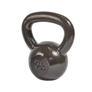 Everyday Essentials 25 Pound Full Body Fitness Exercise Strength Training Free Weight Kettlebell Weight Equipment for Home and Gym Workouts