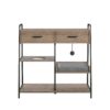 O'Malley Accent Table with Cat Bed, Rustic Oak