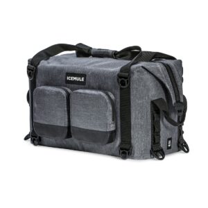 IceMule 1602-SG Traveler Large Foldable Portable Soft Sided Zipper Top 35 Liter 36 Can Lightweight Insulated Waterproof Leak Proof Backpack Cooler Bag