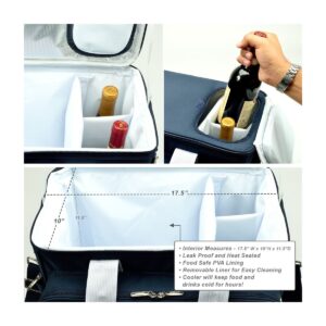 Picnic at Ascot- Ultimate Insulated Picnic Cooler with Service for 4 - Navy
