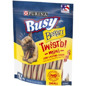 Purina Busy with Beggin' Small Breed Chewy Dog Treats Twist'd Mini - 12ct Pouch
