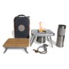 nCamp K2G Basic 5 Piece Compact Cooking Stove, Prep Surface Board, Cafe, and Case Outdoor Camping Set Bundle