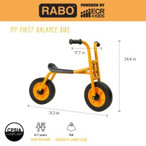 ECR4Kids My First Balance Bike, RABO powered by ECR4Kids, Beginner Walking Bicycle for Kids (Yellow/Black)