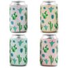 12-Pack Cactus Succulent Theme Can Cooler Sleeves, 12 oz Insulated Beer Koozies Neoprene Holder, 4 Assorted Colors