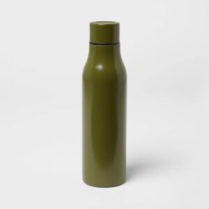 20oz Stainless Steel Vacuum Water Bottle Solid Matte Discover Green - Room Essentials™
