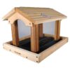 Woodlink 24371 PRO4 Premier Large Capacity Ranch Style Red Cedar Wood Outdoor Bird Seed Feed Feeder, 11 Pound