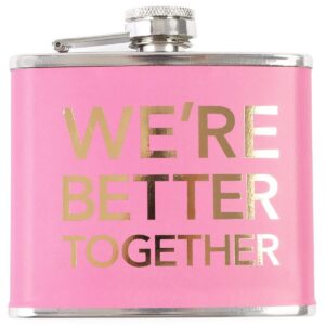 Juvale Pack of 4 Stainless Steel Flask, Hip Flasks for 5oz Liquor, 4 Trendy Colorful Designs for Wedding & Bachelorette Party Favors
