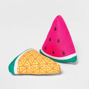 Watermelon and Pineapple Slice Dog Toy - 2pk - Sun Squad™