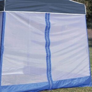 Z-Shade 10' x 10' Angled Leg Instant Navy Blue Canopy with Screen and Weights