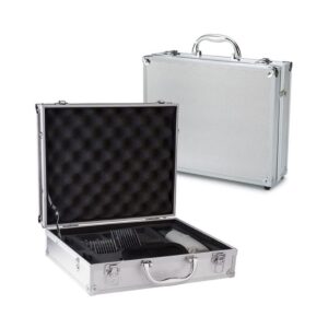 Top Performance TP661 10 Secure Clipper Case with Soft Eggcrate Foam Durable Storage Keeps Accessories Safe for Grooming Pets or Hair Stylists, Chrome