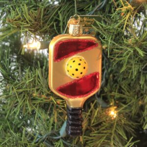 Old World Christmas 3.75" Pickleball Paddle Backyard Game  -  Tree Ornaments