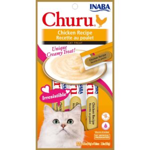 Inaba Churu Grain Free Grilled Food Topper Chicken Recipe Cat Treat - 0.5oz/32ct Pack