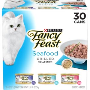 Purina Fancy Feast Seafood Collection Gourmet Wet Cat Food Grilled Collection - 3oz/30ct Variety Pack
