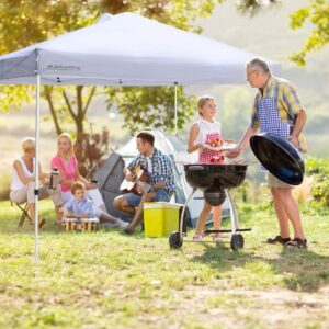 EzyFast 14 x 10 Foot Large Outdoor Waterproof Pop Up Canopy for Rain or Shine w/ Carry Bag, White