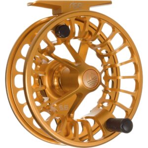Redington Rise Mighty Powerful Solid Ambidextrous Angler 7/8 Fly Fishing Reel with Protective Nylon Carry Case, Amber