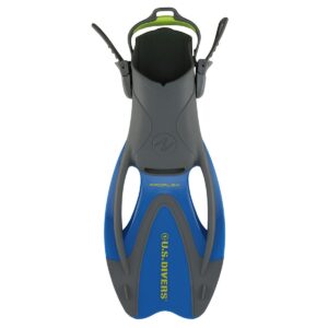 U.S. Divers Dorado II Junior Mask, ProFlex Fins, Seabreeze DX Snorkel Youth Set, Small Fins Fit Kids Sizes 9 to 13, Blue/Yellow
