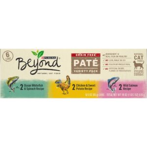 Purina Beyond Grain Free Paté Whitefish, Chicken & Salmon Premium Wet Cat Food - 3oz/6ct Variety Pack