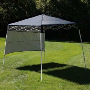 Sunnydaze 6' x 6' Top/7.5' x 7.25' Bottom Slant Leg Portable Backpack Canopy - Slate