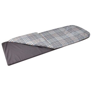 Disc-O-Bed Adult Duvalay Luxury Comfort Memory Foam Sleeping Pad and Duvet Topper, Ocean Plaid, Extra-Large