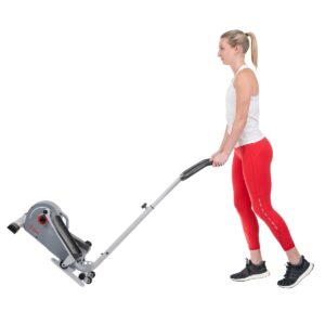 Sunny Health & Fitness Magnetic Standing Elliptical Machine with Handlebars