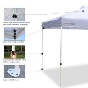 EzyFast 14 x 10 Foot Large Outdoor Waterproof Pop Up Canopy for Rain or Shine w/ Carry Bag, White