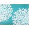 Drymate Cat Litter Trapping Mat - Floral Turquoise & White
