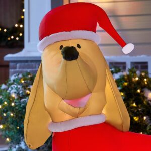 Airblown 4 ft. Inflatable Dachshund with Santa Outfit
