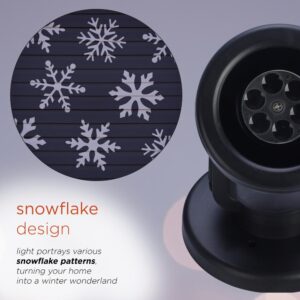 Alpine Corporation Christmas Rotating Projection with White LED Lights, Snowflake Design