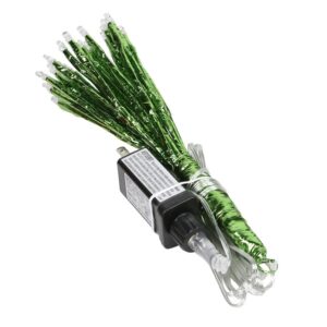 Alpine Corporation 10 in. Tall Christmas Twig Snowflake Ornament with LED Lights, Green