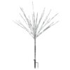 Alpine Corporation 39 in. Tall Silver Metallic Foil Tree with Multicolor LED Lights