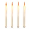 LUMABASE Flameless 9.25 in. Off White with Amber Glow Plastic Tapered Candles (4 Count)