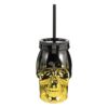 Amscan 4.5 in. Halloween Metallic Plastic 16 oz. Skull Cup with Straw (3-Pack)