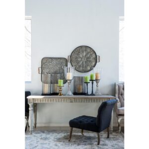 A & B Home Ravello Round Antique Tray